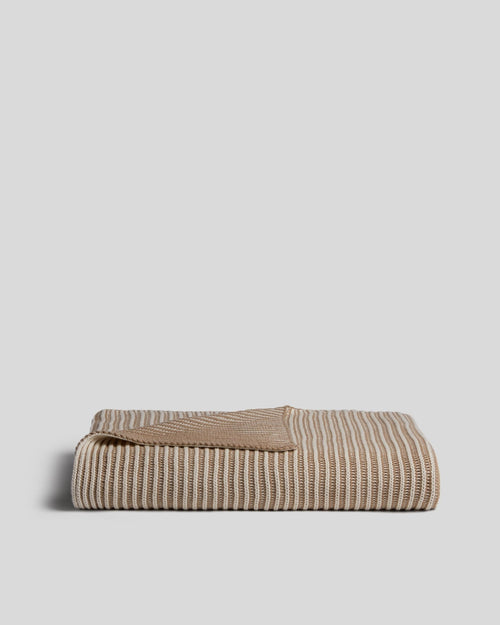 Organic Two Tone Rib Knit Throw