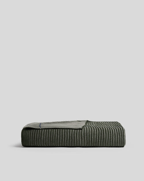 Organic Two Tone Rib Knit Throw