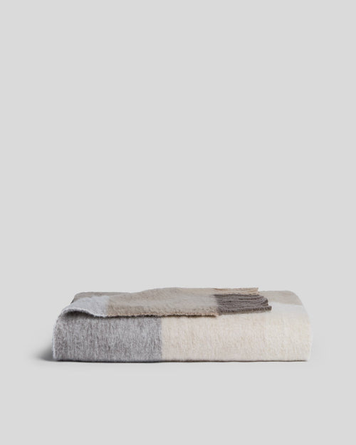Plaid Wool Alpaca Throw